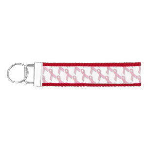 Pink Ribbons Tiled Pattern Wrist Keychain
