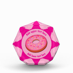 Pink Ring Doughnut - Fun Food own text Acrylic Award