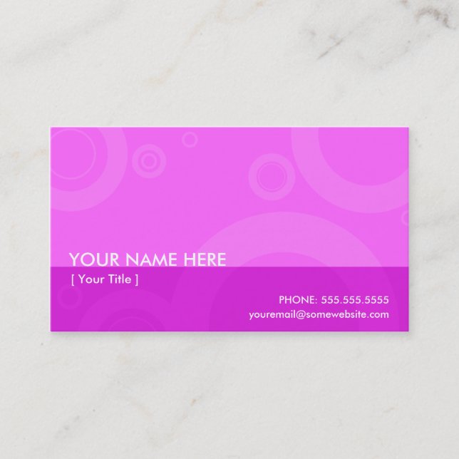 pink rings business card (Front)