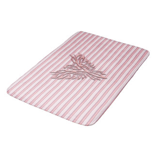 Pink rising phoenix with pink stripes - refreshing bath mat