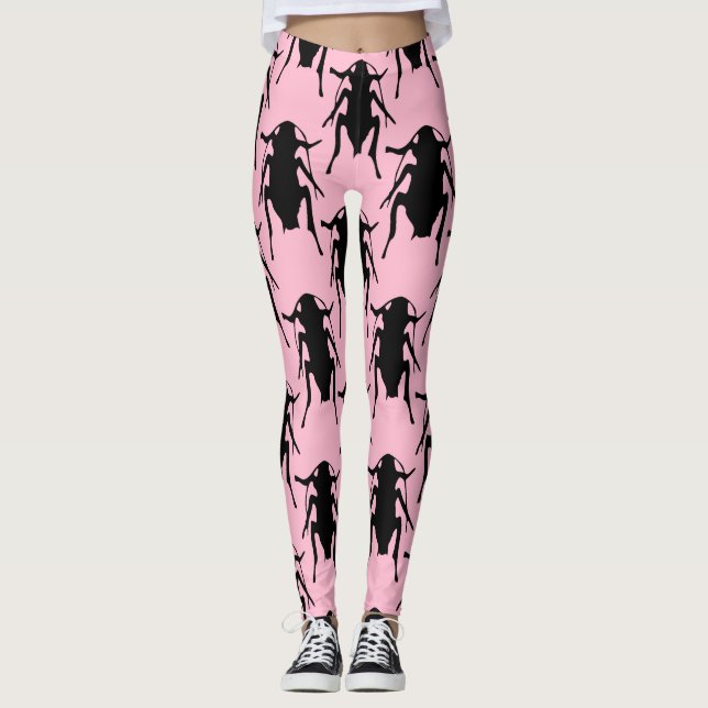 Pink Roaches leggings (Front)