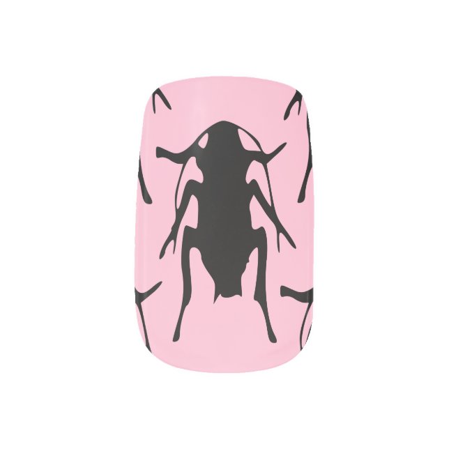 pink roaches nail decals stickers wraps (Right Thumb)