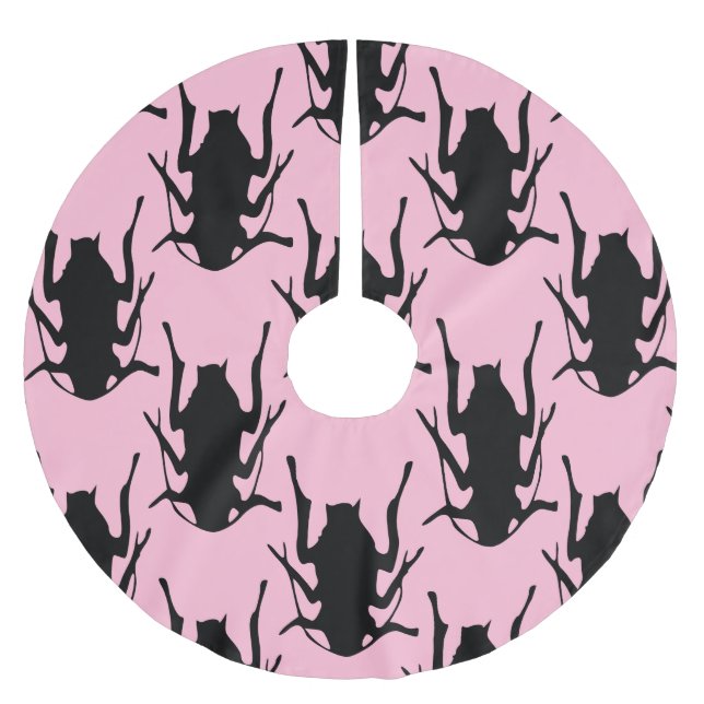 pink roaches xmas christmas tree skirt (Front)