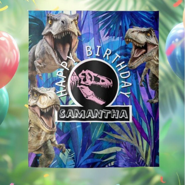 Pink  Roaring T rex Backdrop (Transform your space with the stunning Pink Roaring T-Rex Backdrop! )