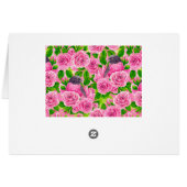 Pink Robin and roses Cards (Back Horizontal)