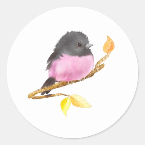 Pink Robin Bird Sticker