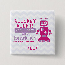 Pink Robot Food Allergy Alert Button
