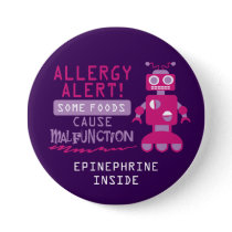 Pink Robot Food Allergy Alert Button
