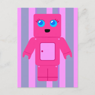 Pink Robot Postcard