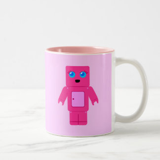 Pink Robot Two-Tone Coffee Mug