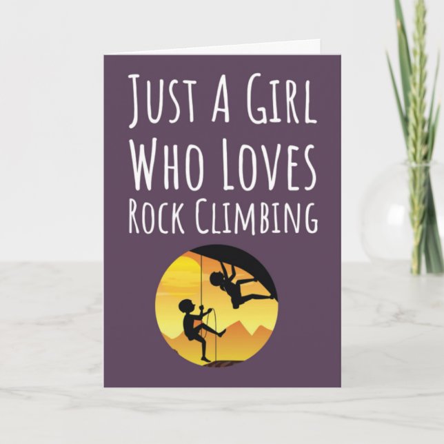 Pink Rock Climbing Cards For Baby Girls (Front)
