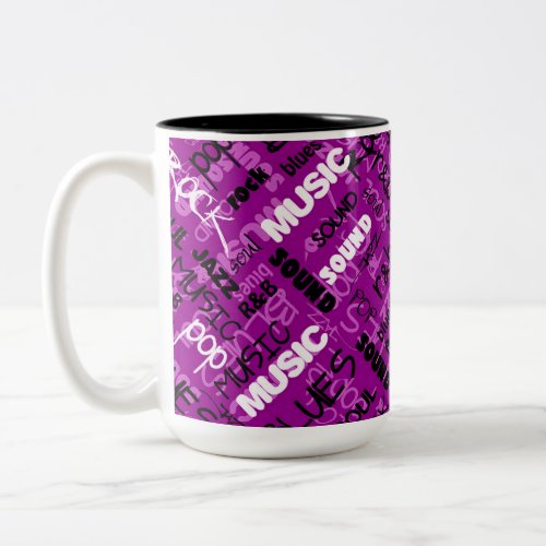 Pink Rock Pop R  B Music Text Mug