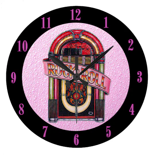 Vinyl LP Wall Clock Art Design Handmade Rock 'n' roll Jukebox 
