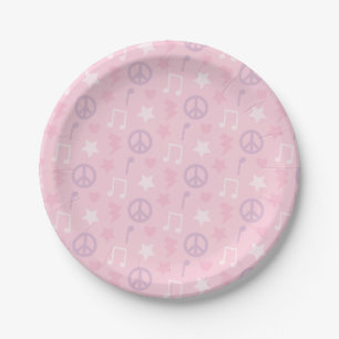 Pink Rock Star Girls Birthday Party Supplies Paper Plates