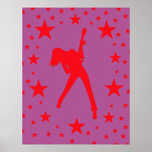 Pink Rock Star Poster | Zazzle