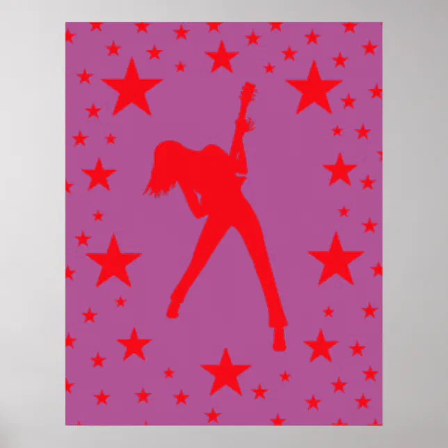 Pink Rock Star Poster | Zazzle