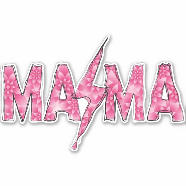 Pink Rocker Mama Sticker (Front)