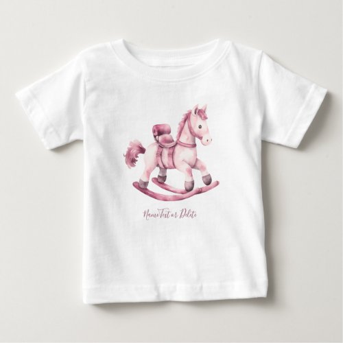 Pink Rocking Horse Baby T_Shirt