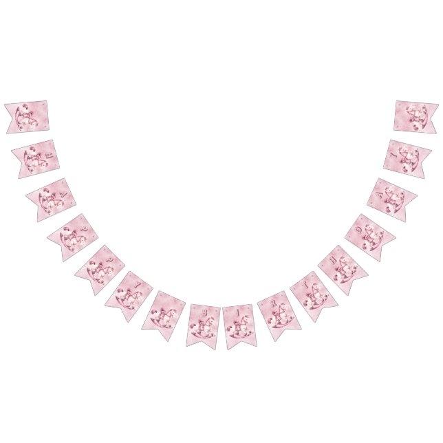 Pink Rocking Horse Bunting Flag (All)
