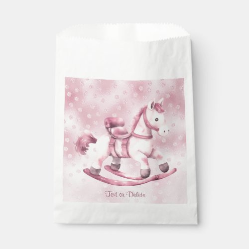 Pink Rocking Horse Favor Bag