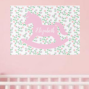 Pink Rocking Horse Floral Acrylic Print