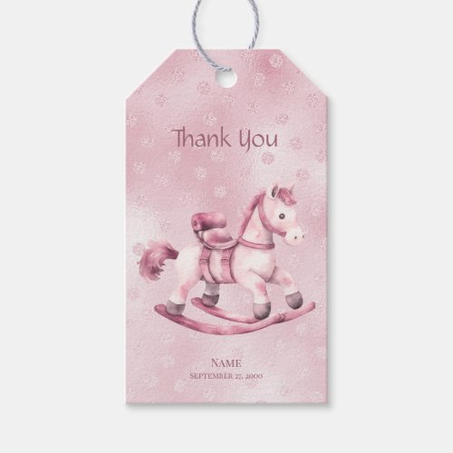 Pink Rocking Horse Gift Tag