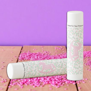 Pink Rocking Horse Girl Baby Shower Lip Balm
