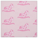 Pink Rocking Horse Pattern Fabric