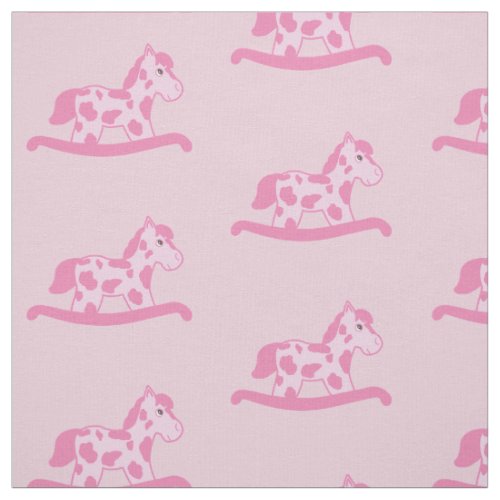 Pink Rocking Horse Pattern Fabric