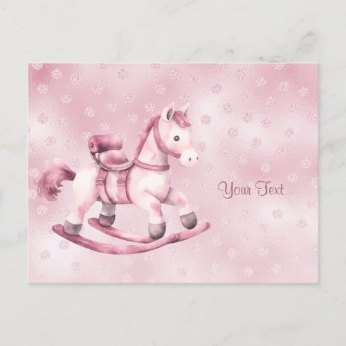 Pink Rocking Horse Postcard