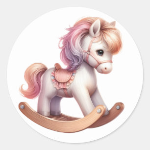 Pink Rocking Horse Stickers