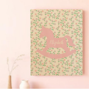 Pink Rocking Horse Wood Wall Art