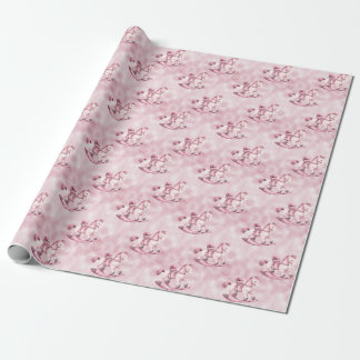 Pink Rocking Horse Wrapping Paper
