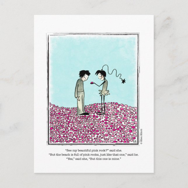 PINK ROCKS cartoon by Ellen Elliott Postcard (Front)
