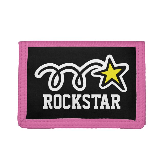 Pink rockstar wallet for girls | Personalizable (Front)