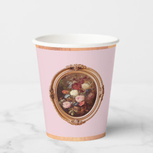 Pink Rococo Coquette Floral Marie Antoinette Party Paper Cups