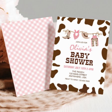Pink Rodeo Western Cowgirl Baby Shower Invitation