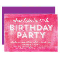 Pink Rolled Ink Any Age Birthday Invitation