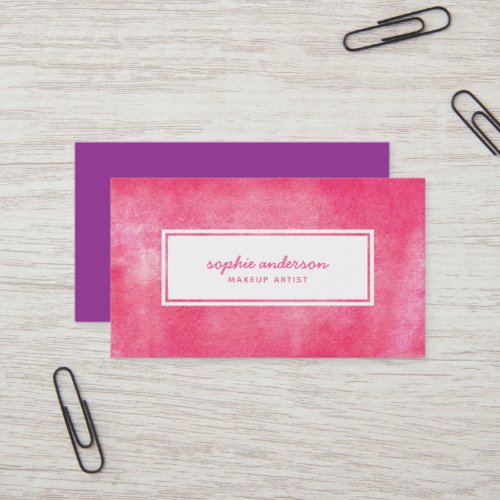 Pink Rolled Ink Trendy Modern Business Card