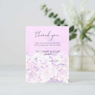 Pink Romantic Hydrangea Floral Wedding  Postcard