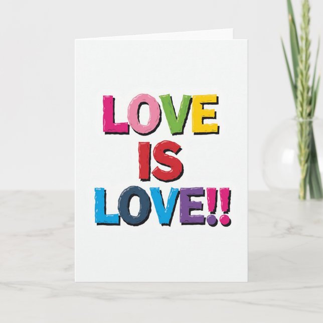 Pink Romantic Love Is Love Card (Front)