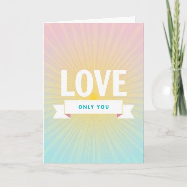 Pink Romantic Love You Card (Front)