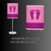 pink romantic new baby girl feet table lamp