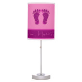 pink romantic new baby girl feet table lamp (Front)