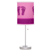 pink romantic new baby girl feet table lamp (Left)