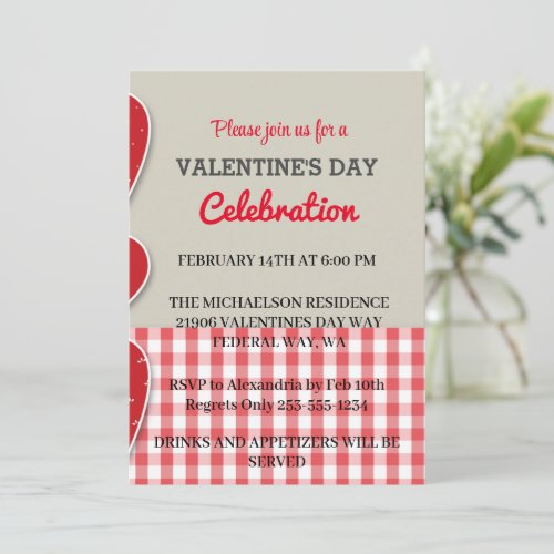 Pink Romantic Valentines Day Love Party  Invitati Invitation