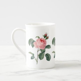 Pink Rosa Centifolia by Redoute Bone China Mug