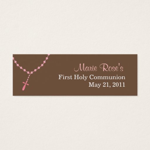 Customizable Pink Rosary Small Tag Business Card
