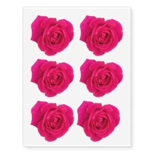 Pink Rose #4 Temporary Tattoos