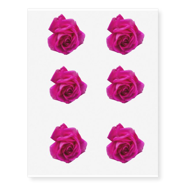 Pink Rose#5 Temporary Tattoos (Front)